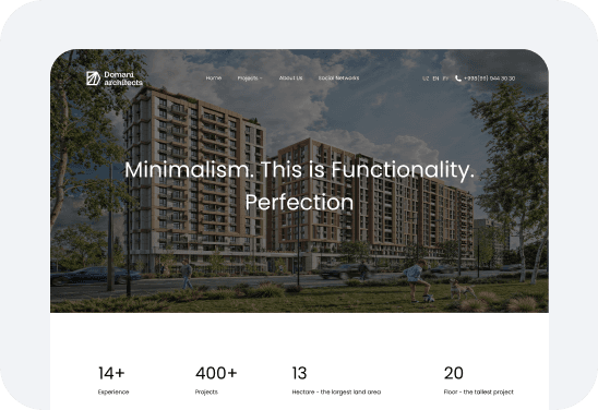 Domani Architects project mockup